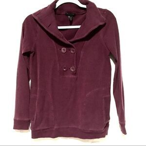 Banana Republic Sweater Stretch Cowlneck Pullover Cotton Purple Womens sz Small